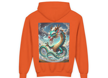 Tibetan Dragon in Battle Youth Heavy Blend Hooded Sweatshirt
