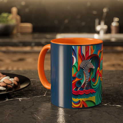 Surfing Zebra Colorful Mugs (11oz, 15oz)