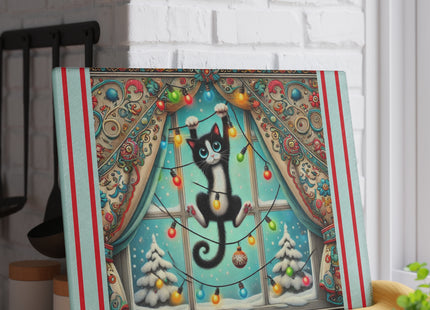 Mischief in Tinselland Glass Cutting Board
