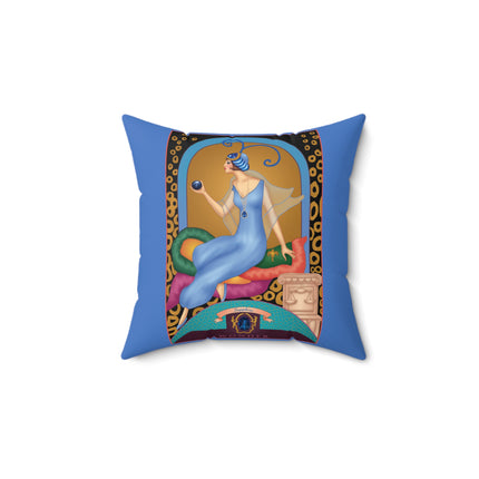 September & Sapphire (from the Gem Series) by Sofia Chiostri Spun Polyester Square Pillow