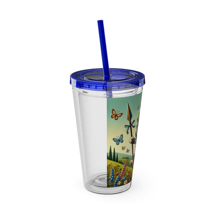 Rabbit Gladiator Sunsplash Tumbler with Straw, 16oz