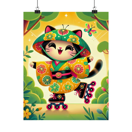 🛼✨ Firefly Dance on Wheels Matte Vertical Poster – Joyful Motion & Summer Magic