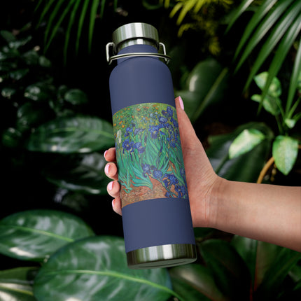 Irises by Vincent Van Gogh Copper Vacuum Insulated Bottle, 22oz