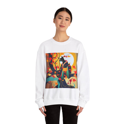 Black Cat in Kimono Unisex Heavy Blend™ Crewneck Sweatshirt