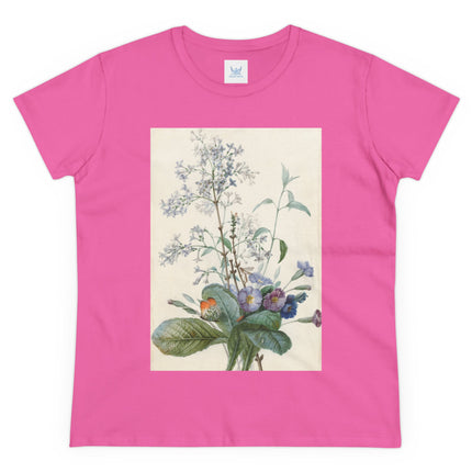 A Bouquet of Flowers with Insects by Pierre Joseph Redouté Women's Midweight Cotton Tee