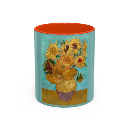 Vase with Twelve Sunflowers by Vincent van Gogh Colorful Mugs (11oz, 15oz)
