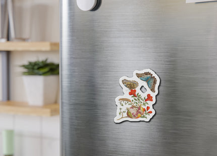Blue Butterflies and Pomegranate by Maria Sibylla Merian Die-Cut Magnets (5 Sizes)