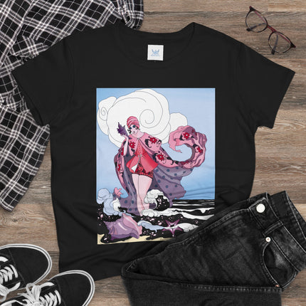 Goddess of the Swirling Sea Midweight Cotton Tee