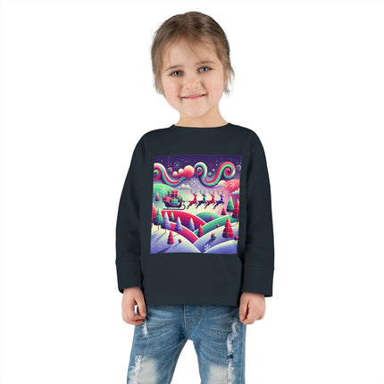 Festive Reindeer Flight Toddler Long Sleeve Tee