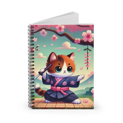 Samurai Kitten Spiral Notebook - Ruled Line