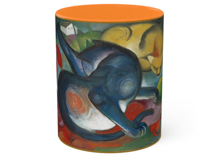 Two Cats, Blue and Yellow by Franz Marc Colorful Mugs, 11oz