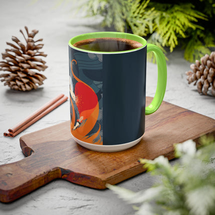 Flame of the Tempest Colorful Mugs – Fiery Storm & Dramatic Elegance