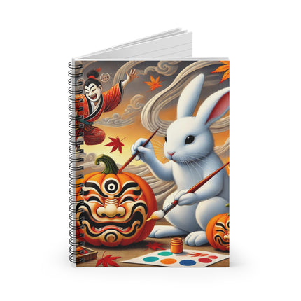 Halloween Rabbit’s Kabuki Jack-o’-Lanterns Spiral Notebook - Ruled Line