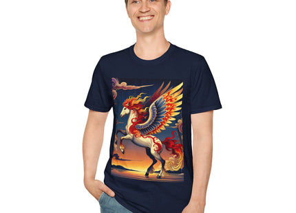 Flame-Winged Horse at Sunset Unisex Softstyle T-Shirt