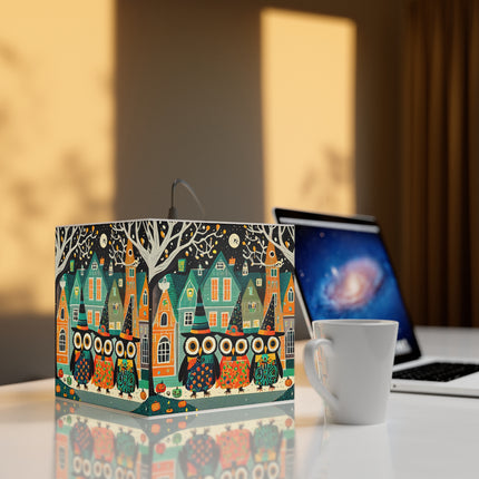 Night of the Trick-or-Treating Owlets Light Cube Lamp