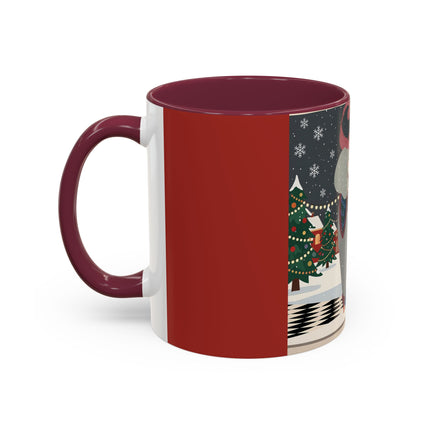 ❄️✨ The Winter Couture Promenade Colorful Mug – Art Deco Holiday Elegance