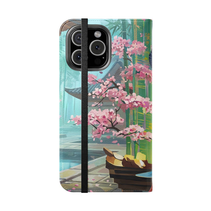 🌸✨ Cyberpunk Geisha Flip Case – Neon Elegance & Futuristic Grace