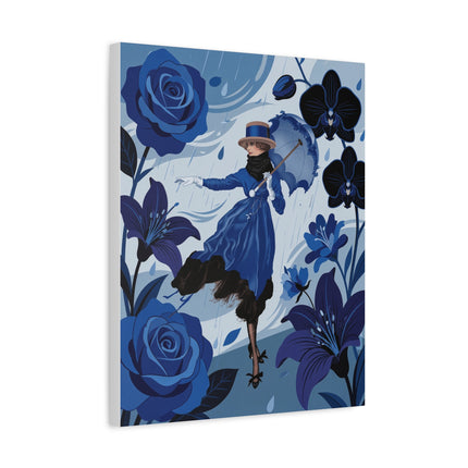 ☔💙 The Blue Rain Promenade Placemat – Art Deco Floral Fashion