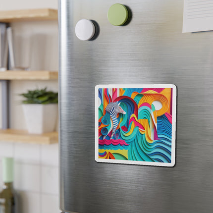 Surfing Zebra Die-Cut Magnets (5 Sizes)
