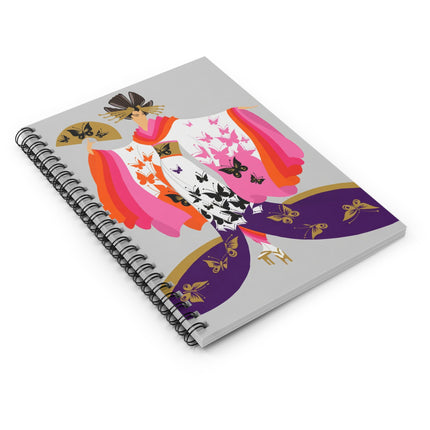 Butterfly Kimono Spiral Notebook – Elegant Japanese Fantasy & Whimsical Grace