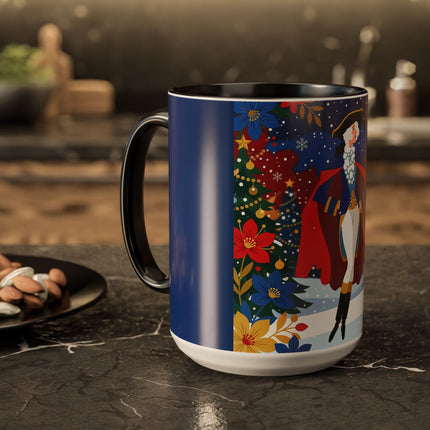 🎭❄️ The Christmas Masquerade Lady Colorful Mug – Art Deco Holiday Fantasy