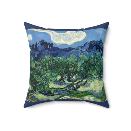 Olive Trees by Vincent Van Gogh Spun Polyester Square Pillow