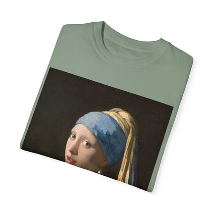 Girl with a Pearl Earring by Johannes Vermeer Unisex Garment-Dyed T-shirt