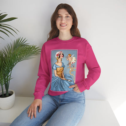 The Enchanting Painter: A Fairy's Artistic Touch Heavy Blend™ Crewneck Sweatshirt