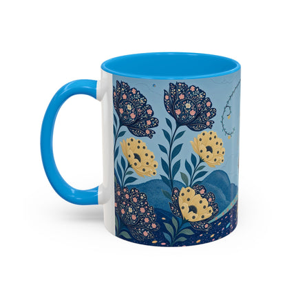 🌼🦋 The Enchanted Butterfly Garden Promenade Colorful Mug – Art Deco Floral Whimsy