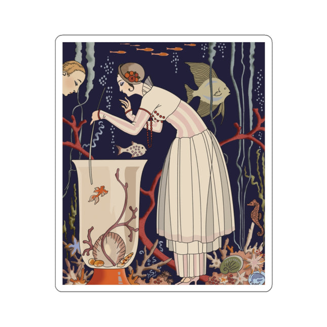 The Dazzling Little Fish by George Barbier Kiss-Cut Stickers