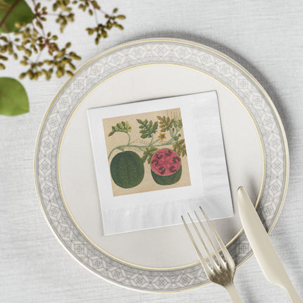 Album of watercolors of Asian fruits and flowers Pl.29 by Anonymous White Coined Napkins
