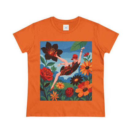 🌺✨ The Lady In The Fabulous Flowers Cotton Tee – Art Deco Floral Fantasy