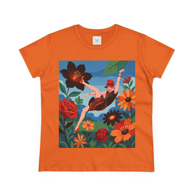 🌺✨ The Lady In The Fabulous Flowers Cotton Tee – Art Deco Floral Fantasy
