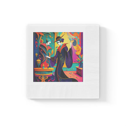 Phantoms of Elegance White Coined Napkins