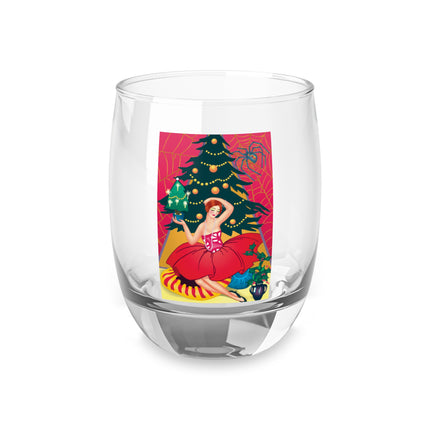 Art Deco Christmas Enchantment Whiskey Glass