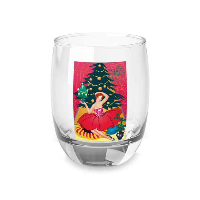 Art Deco Christmas Enchantment Whiskey Glass