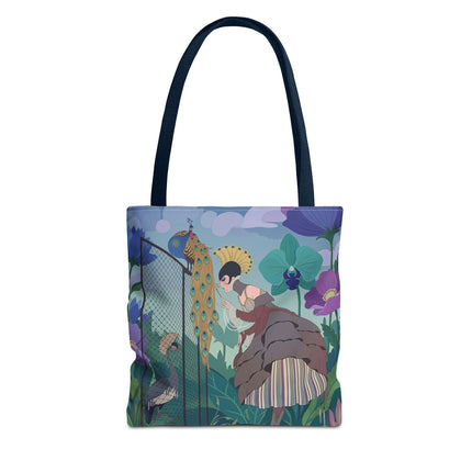 🦚🌸 The Lady Of The Peacock Garden Tote Bag – Art Deco Floral Fantasy