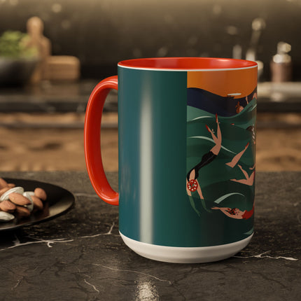 Summer Splash Colorful Mugs – Retro Beach Joy & Carefree Summer Vibes