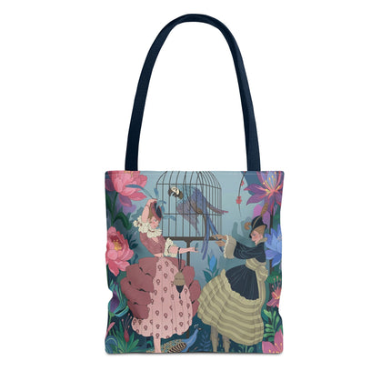 🦜🌸 The Ladies Of The Enchanted Aviary Tote Bag – Art Deco Floral Fantasy