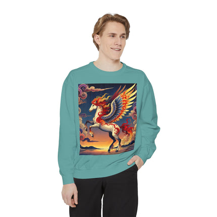 Flame-Winged Horse at Sunset Sweatshirt