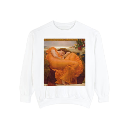Flaming June by Frederic Leighton Unisex Garment-Dyed Sweatshirt