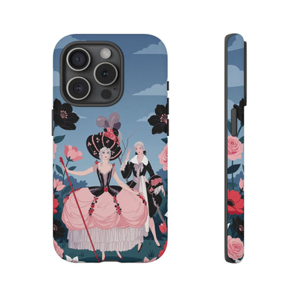 🌹🎭 The Rose Masquerade Promenade Phone Case – Art Deco Floral Elegance