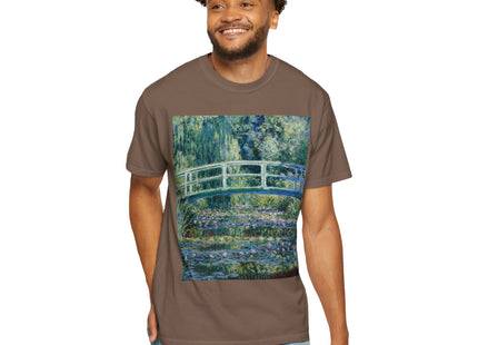 Water Lilies and Japanese Bridge by Claude Monet Unisex Garment-Dyed T-shirt