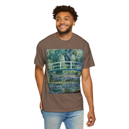Water Lilies and Japanese Bridge by Claude Monet Unisex Garment-Dyed T-shirt