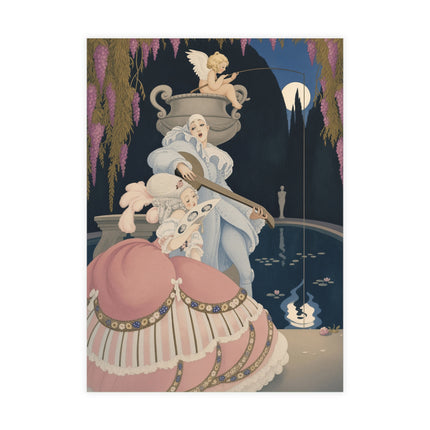 🎶🌙 The Moonlit Serenade Postcard Bundles – Art Deco Garden Romance