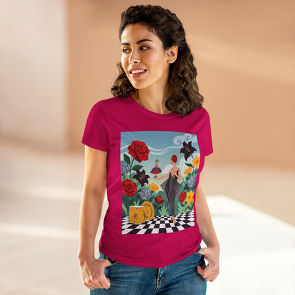 🌹🖤 The Rose Garden Dollmaker Cotton Tee – Art Deco Fashion Fantasy