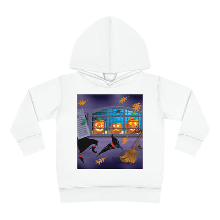 Whimsical Halloween Mischief Toddler Pullover Fleece Hoodie