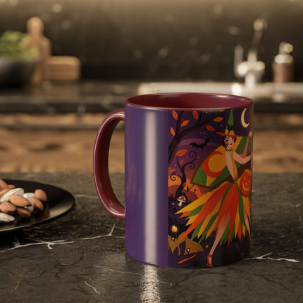 🎃🧙 The Witch Of Jack-O'-Lantern Hollow Colorful Mug – Whimsical Halloween Charm