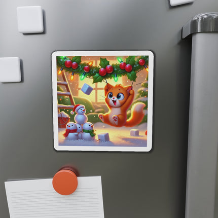 Naughty or Nice Kitten Christmas Die-Cut Magnets (5 Sizes)