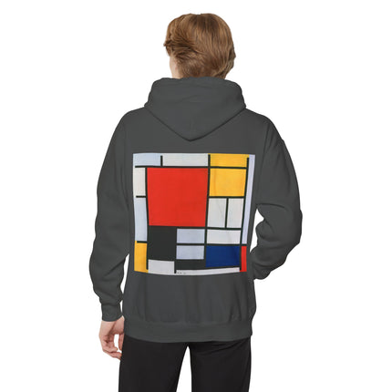 Composition with Red, Yellow, Blue, and Black by Piet Mondrian Unisex Garment-Dyed Hoodie